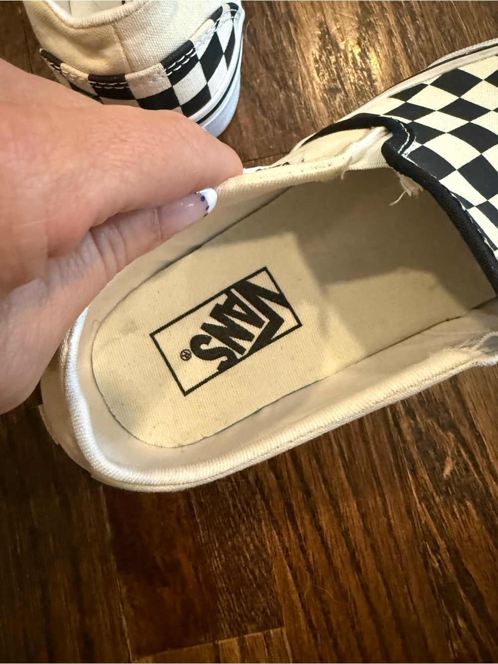 Vans Slip-On Checkerboard Sneakers - Black & White - Picture 6 of 7